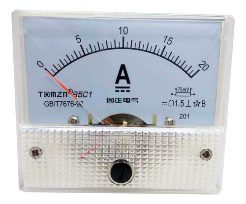 Yxq Panel De Corriente Analgico 0-20a 85c1-a Amp Ampermetro