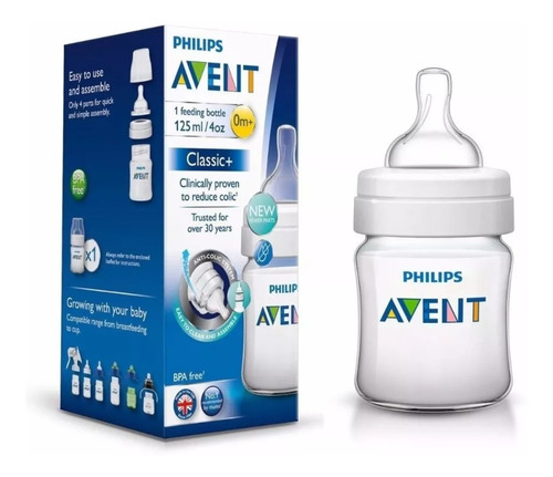 Mamadera Avet Classic 125 Ml Tetina Para Recién Nacidos 