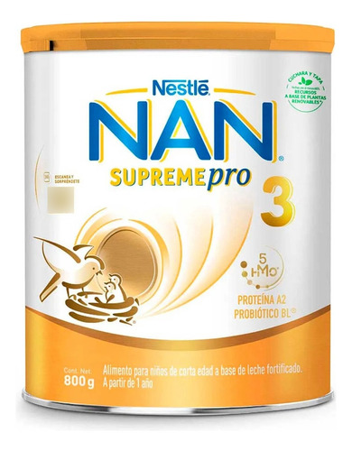 Leche En Polvo Nan 3 Supreme Pro Lata 360grs