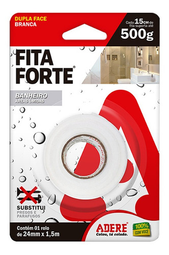 Fita Dupla Face 24x1,5mm Áreas Úmidas Extra Forte Adere 