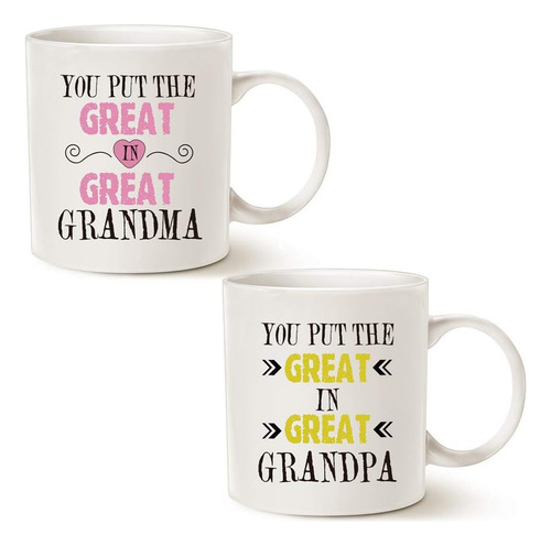 Mauag Tazas De Café Para Abuelos (2 Piezas) Regalos De Navid