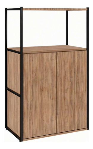 Estante Shelf 2 Pt Ameixa E Preta 105 Cm Cor marrom médio