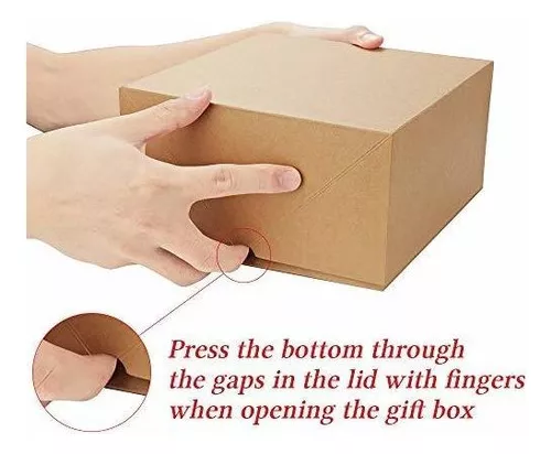  ValBox Cajas de regalo de 8 x 8 x 4 pulgadas, 12 cajas de regalo  de papel marrón con tapas para regalos, regalo de boda, caja de propuesta  de dama de