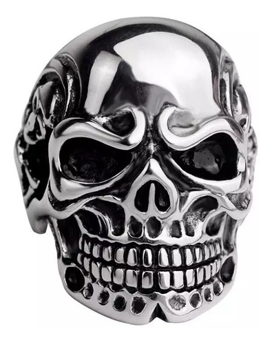 Anillo Calavera Con Esqueletos Punk Acero Moda Hombre 2022