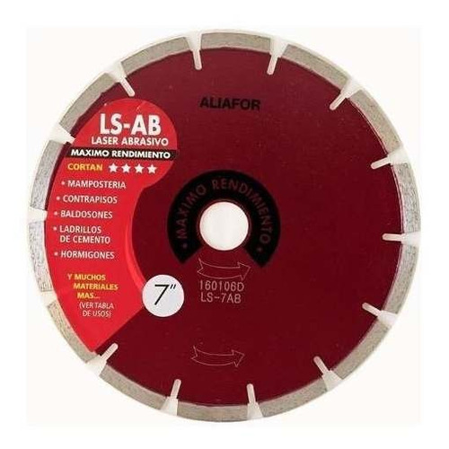 Disco Diamantado Aliafor Laser Abrasivo Ls7-ab  115mm 7''