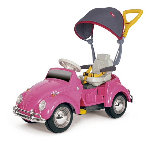 Mini Carro Infantil Pedal/passeio Fusca Rosa Bubblecar