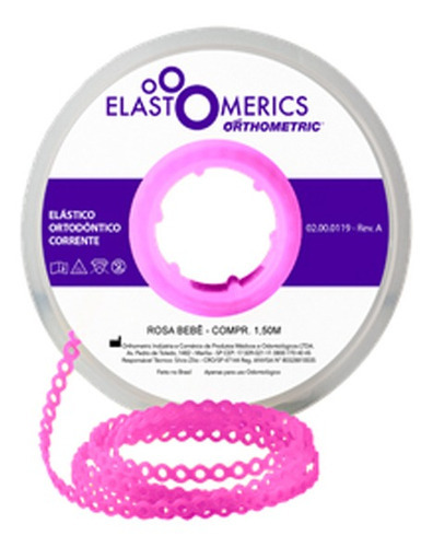 Elástico Corrente Curto 60.05.5021 Rosa Bebe - Orthometric