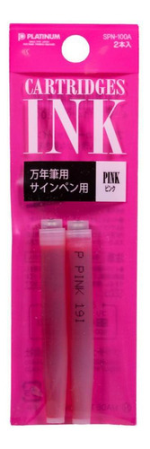 Cartucho Para Caneta Tinteiro Platinum Pink Com 2 Unid