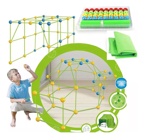 Juego De Construcción De Carpas Para Niños, 155 Piezas/juego