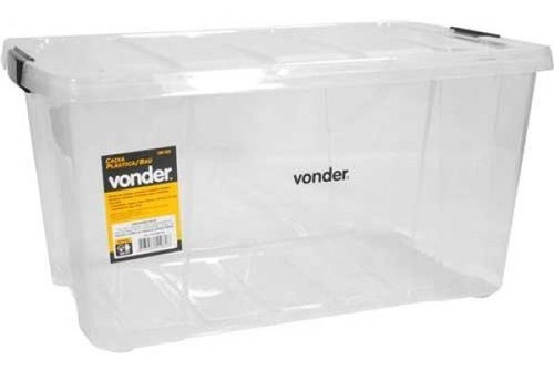 Caixa Bau Plastico Transparente 79 Litros Cbv 028 Vonder