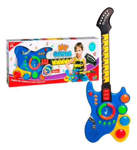 Guitarra Juguete Luces Y Sonido Niños Regalo + Baterias