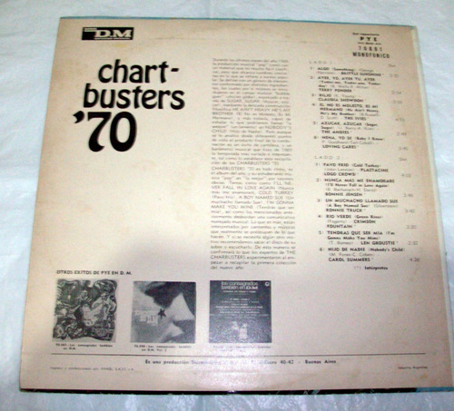 Chartbusters '70 Exitos 1970 Beatles Lennon Creedence Covers (Usado)