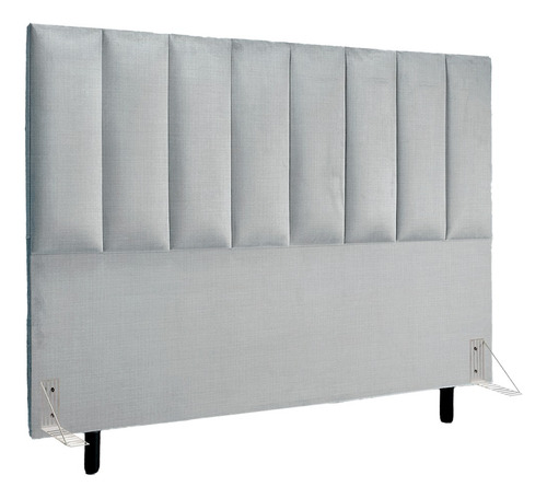 Cabeceira Estofada Cama Box Queen 1,60 Facto Corino + Frame Cor Prata