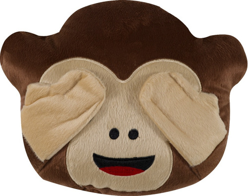 Almofada Bordada De Pelúcia Emoji/tamanho: 45 Cm X 45 Cm Cor Várias Desenho Do Tecido Monkey Olhos Fechados