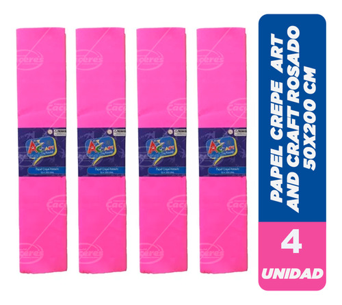  Papel Crepe Art And Craft 50x200cm Varios Colores Pack 4