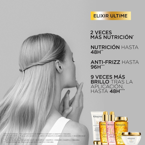 Imagen 8 de 9 de Shampoo Kérastase Bain Elixir Ultime Aceite Marula 250 Ml