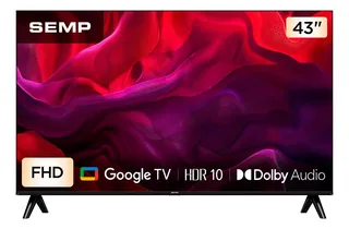 Smart Tv Semp 43 Polegadas Led Full Hd S42 Wifi Bluetooth Google Tv 2 Hdmi Hdr10 Dolby Audio 43s42