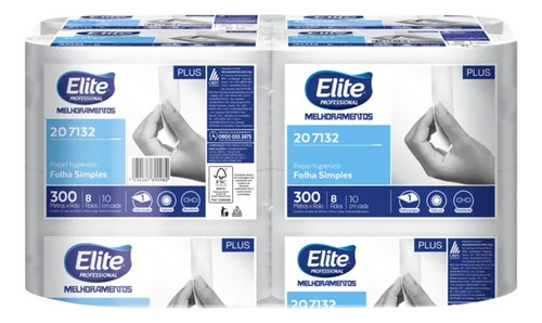 Papel Higienico Elite 6312 300 Mt Sh Cono 60mm Packx8