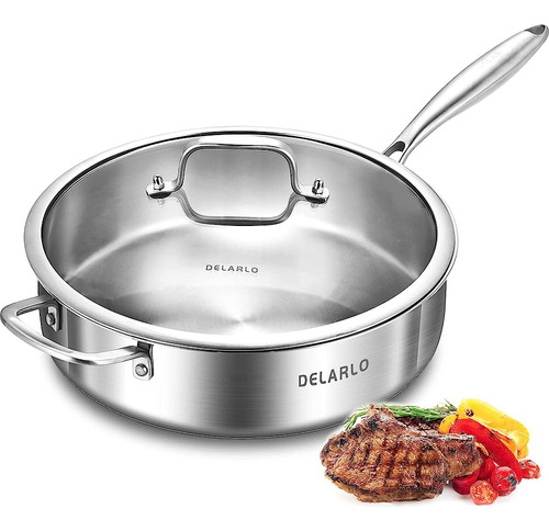 Delarlo Whole Body Tri-ply Stainless Steel Sauté Pan Con Tap