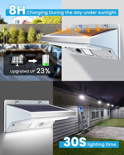 2 Pcs Luces Solares Con Sensor De Movimiento For Exteriores