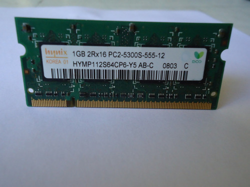 Memoria Ram Hynix 1gb 2rx16  Hymp112s64cp6-y5 Ab-c 