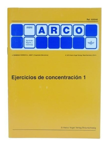 505045 Cuaderno  Ejercicios Concentración No. 1 Arco Eduke