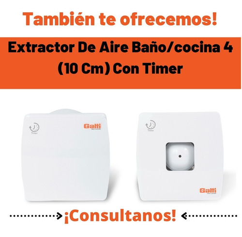 Imagen 9 de 10 de Extractor De Baño 4 (10 Cm) Potenciado C/ Persiana Incluida