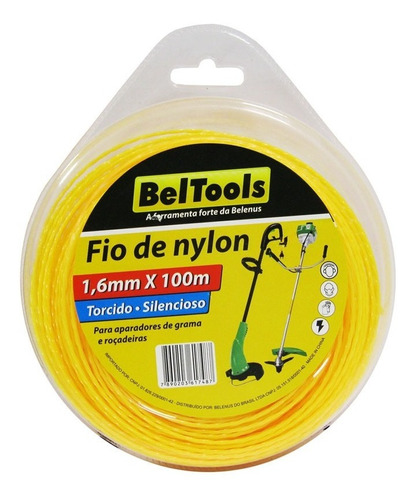 Fio De Nylon Torcido Roçadeira 1,6mm X 100m Beltools