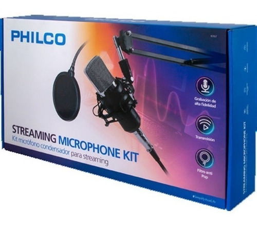 Kit Studio Microphone Con Soporte / Antipop / Stand Philco C