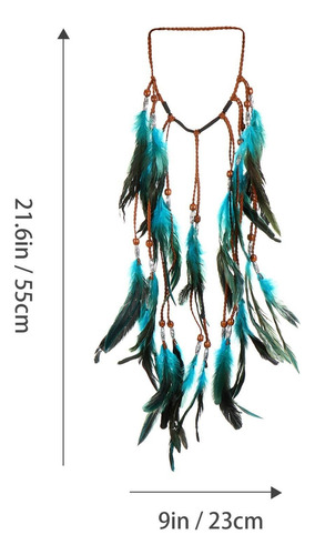Una Diadema De Plumas Azules Bohemia