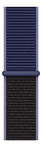 Pulseira Nylon Esportiva Compatível Com Applewatch 9 41 45mm Cor Azul Meia Noite