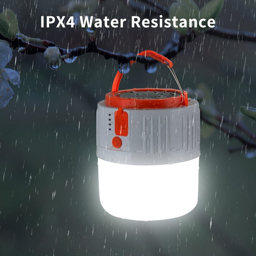 Luz De Camping, Lámpara De Camping Solar Recargable Y Usb