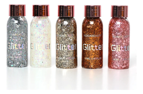 Pack 8 Glitter Gel Lentejuelas Holográficas Rostro Cuerpo 