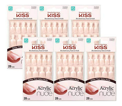 Kits De Uñas De Acrílico Kiss Salon Acrylic Nude 28 Nails (6