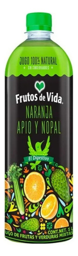 2 Pza Jugo Naranja Apio Y Nopal Frutos De Vida 1 L