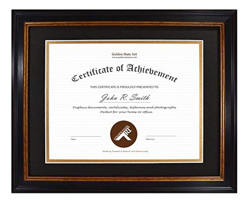 Marco 11 X 14 Para Diploma / Certificado De 85 X 11 Oro Negr