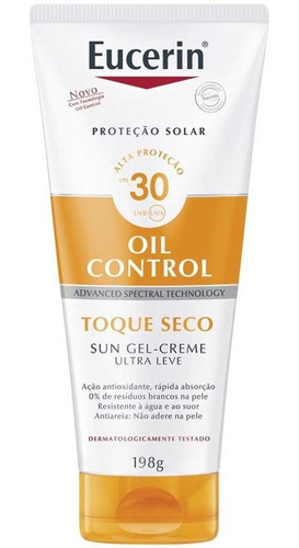 Protetor Solar Eucerin Sun Gel Creme Toque Seco Fps30 198g