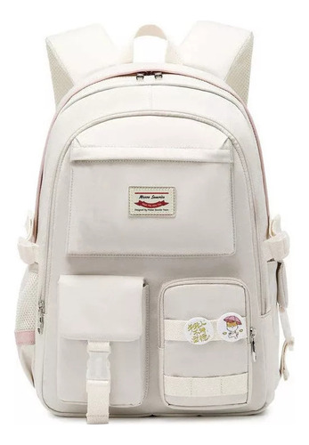 Saco De Mensajero De Nylon Mujer Mochila Coreana, Kawaii Color Blanco