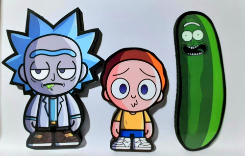 Rick And Morty Imanes De Heladera De Madera 10 Cm Por 3