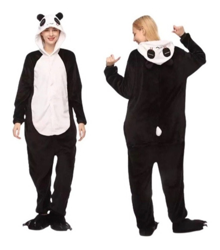 Pijama Mujer Enterizo Con Capucha Disfraz Oso Panda