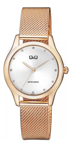 Reloj Q&q Dama Oro Rosa Qz51j011y / Analógico / Correa Malla