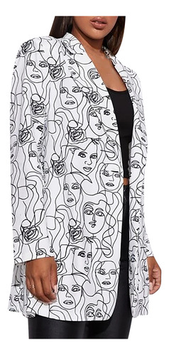 Chaqueta Tipo Cardi G Para Mujer, Informal, Con Estampado De