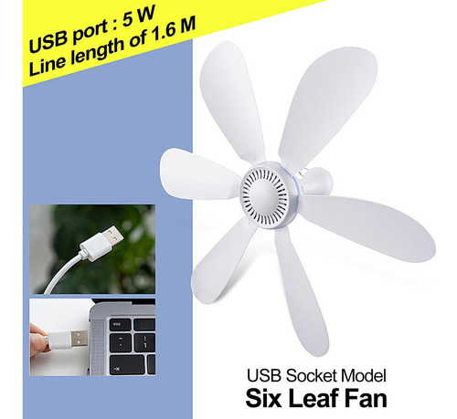 2x Mini Ventilador De Techo Usb Portátil Ventilador