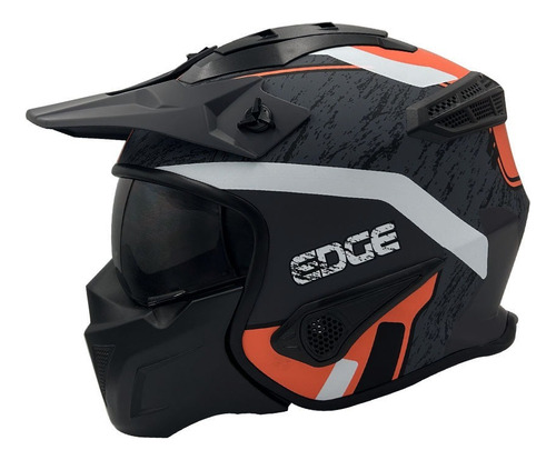 Casco Doble Proposito Edge Kombat Polygon Certificado Dot