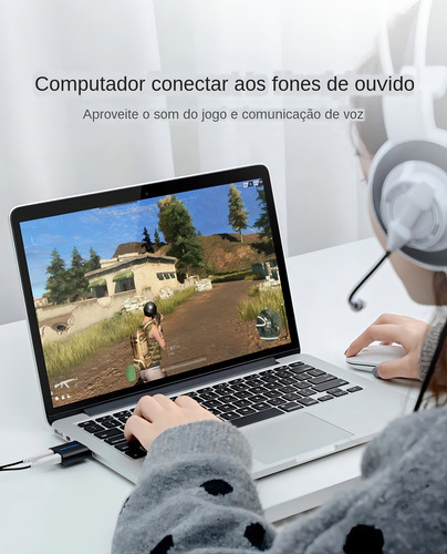 Tarjeta de sonido USB Vention, USB X P2, auriculares y micrófono