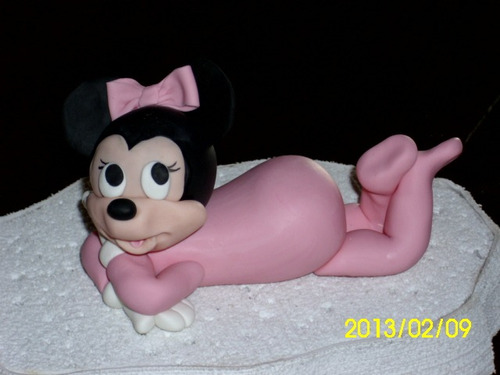 Minnie Baby Adornos Para Tortas En Porcelana Fría