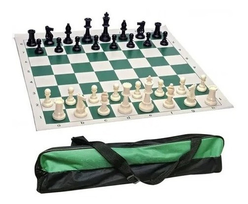 Juego Tablero De Ajedrez Enrollable Portátil Viajero 34cm