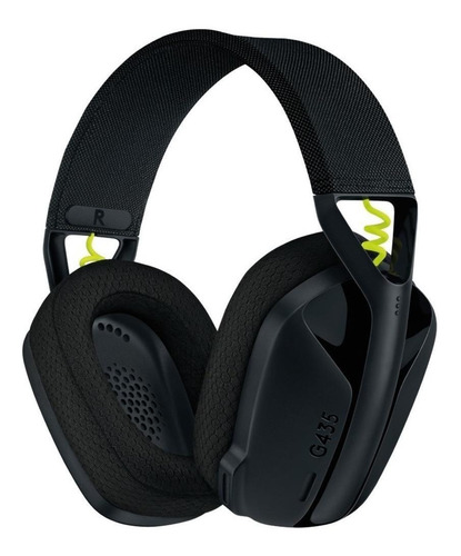 Imagen 1 de 3 de Auriculares gamer inalámbricos Logitech G Series G435 negro y amarillo fluorescente