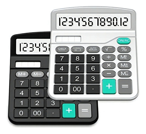 Calculadoras De Escritorio Splaks 12 Dígitos Blanco/negro