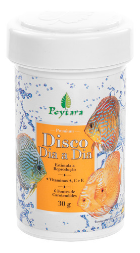Ração Poytara Disco Dia A Dia 30g Alimento Para Peixes